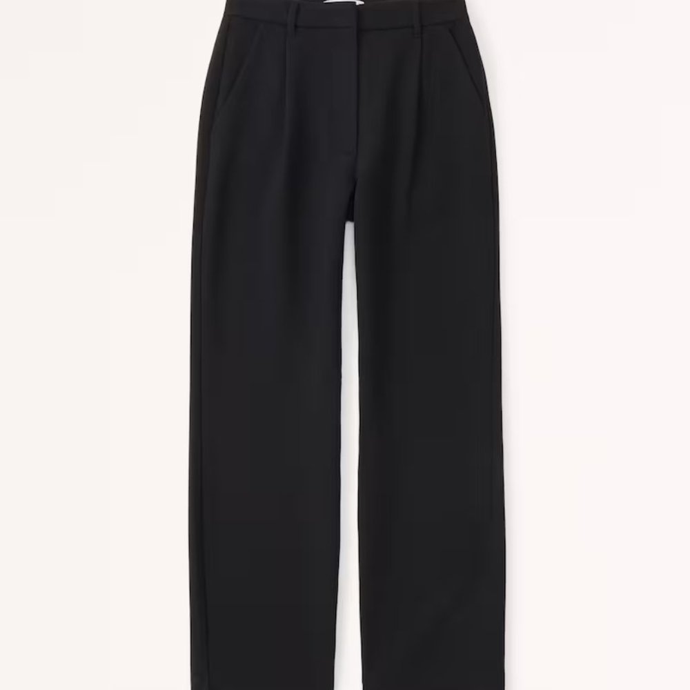 Abercrombie Tailored Relaxed Straight Pant -- 28 Black